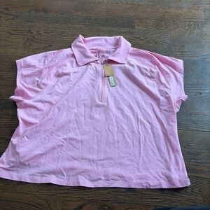 SKIMS Pink Short Sleeve Polo Top